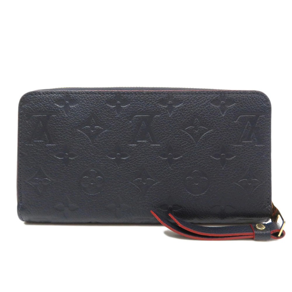 Louis Vuitton Empreinte purse Wallet Rouge Zippy Marine Blue Long coin